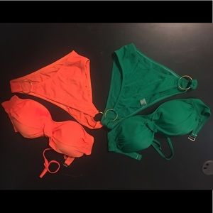 Orange and Green Swim Suits